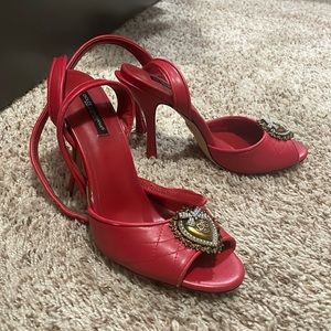 Dolce & Gabbana red Devotion heart heels